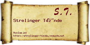 Strelinger Tünde névjegykártya